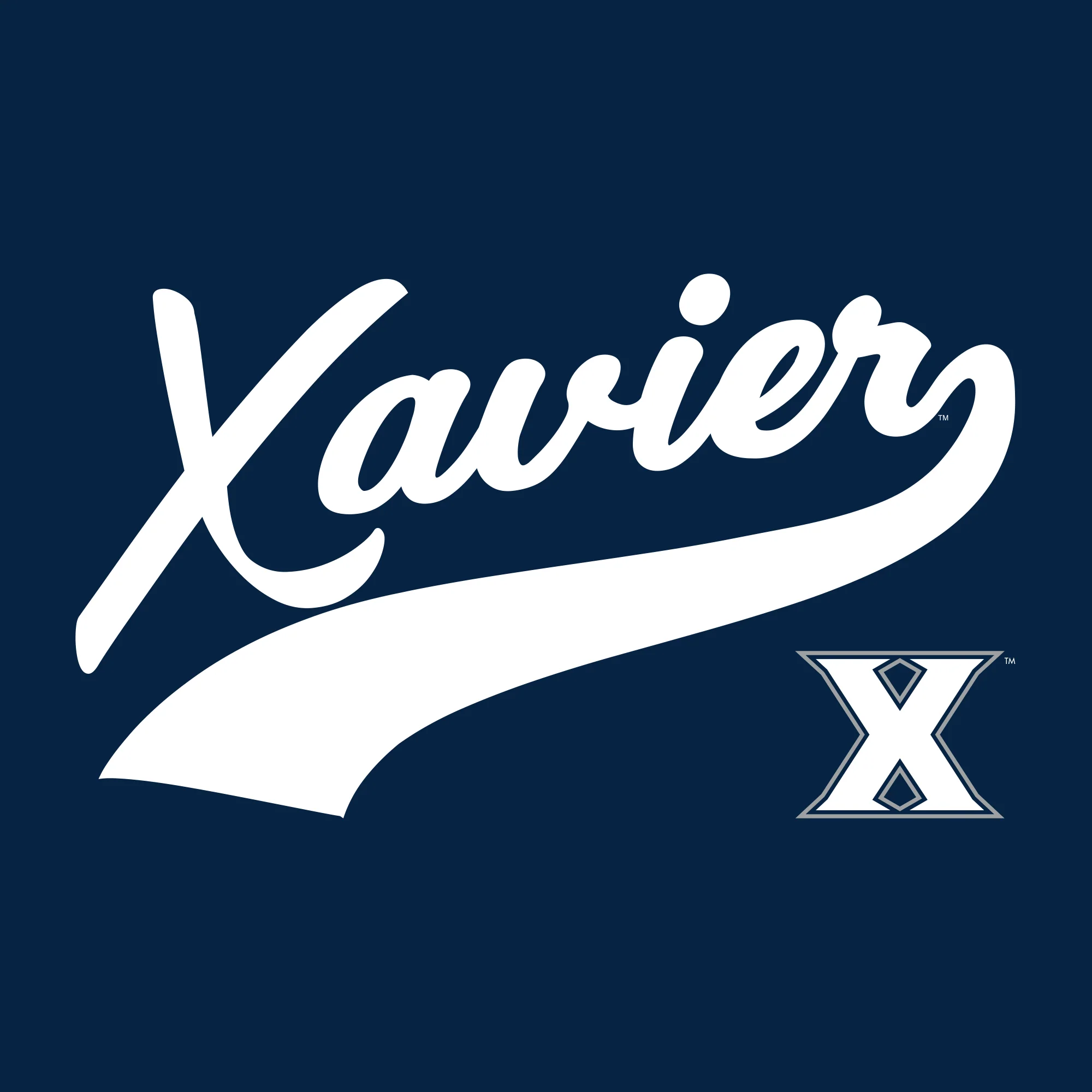 Xavier University Musketeers Baseball Script Short Sleeve T-Shirt - Navy - Image 2