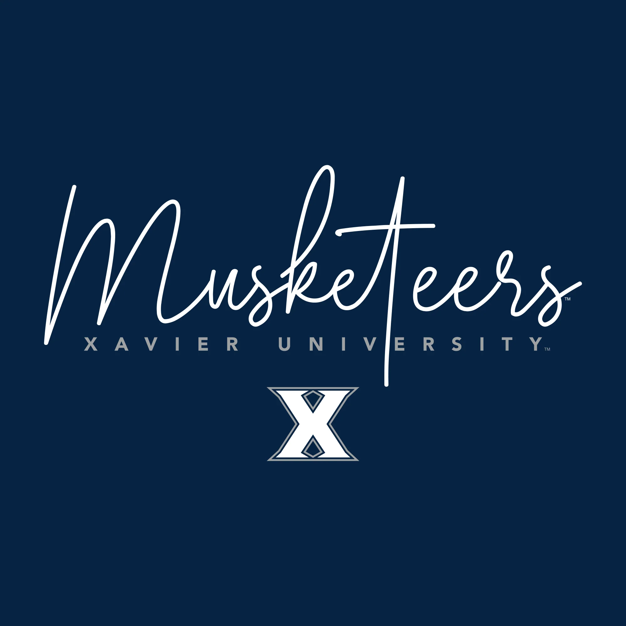 Xavier Thin Script Womens T-Shirt - Navy - Image 2