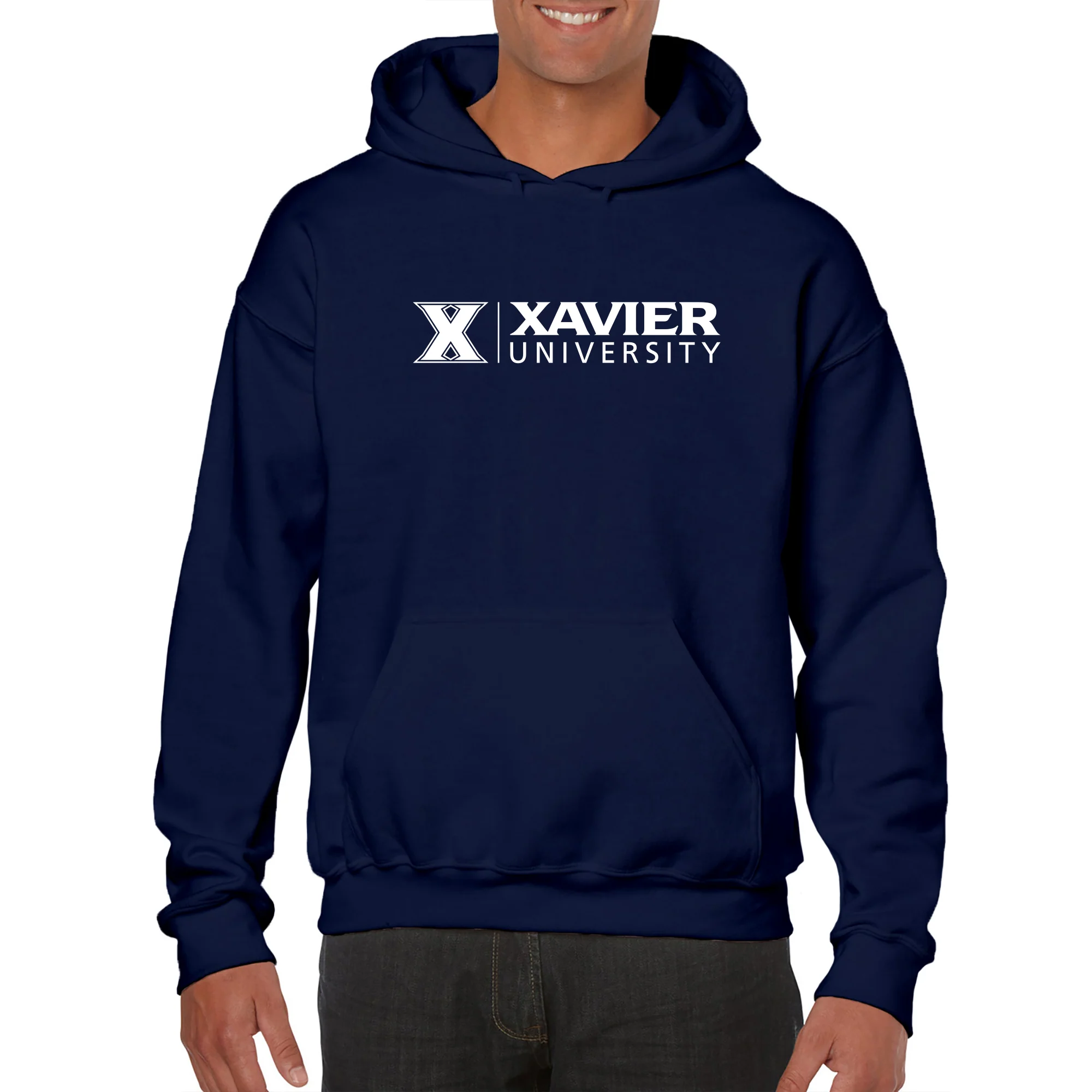 Xavier University Musketeers Institutional Logo Hoodie - Navy - Image 3