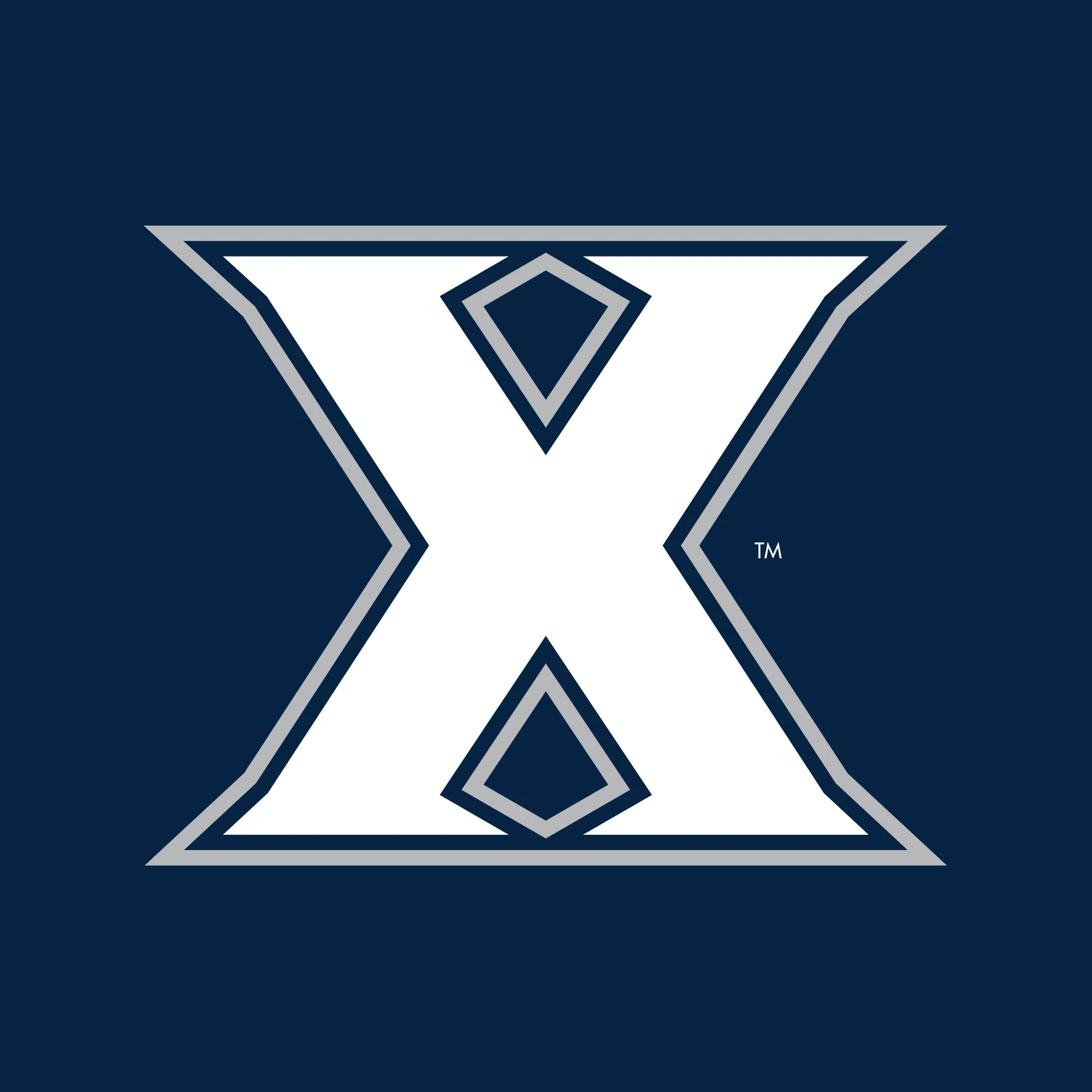 Xavier University Musketeers Primary Logo Short Sleeve Womens T Shirt - Navy - Image 2