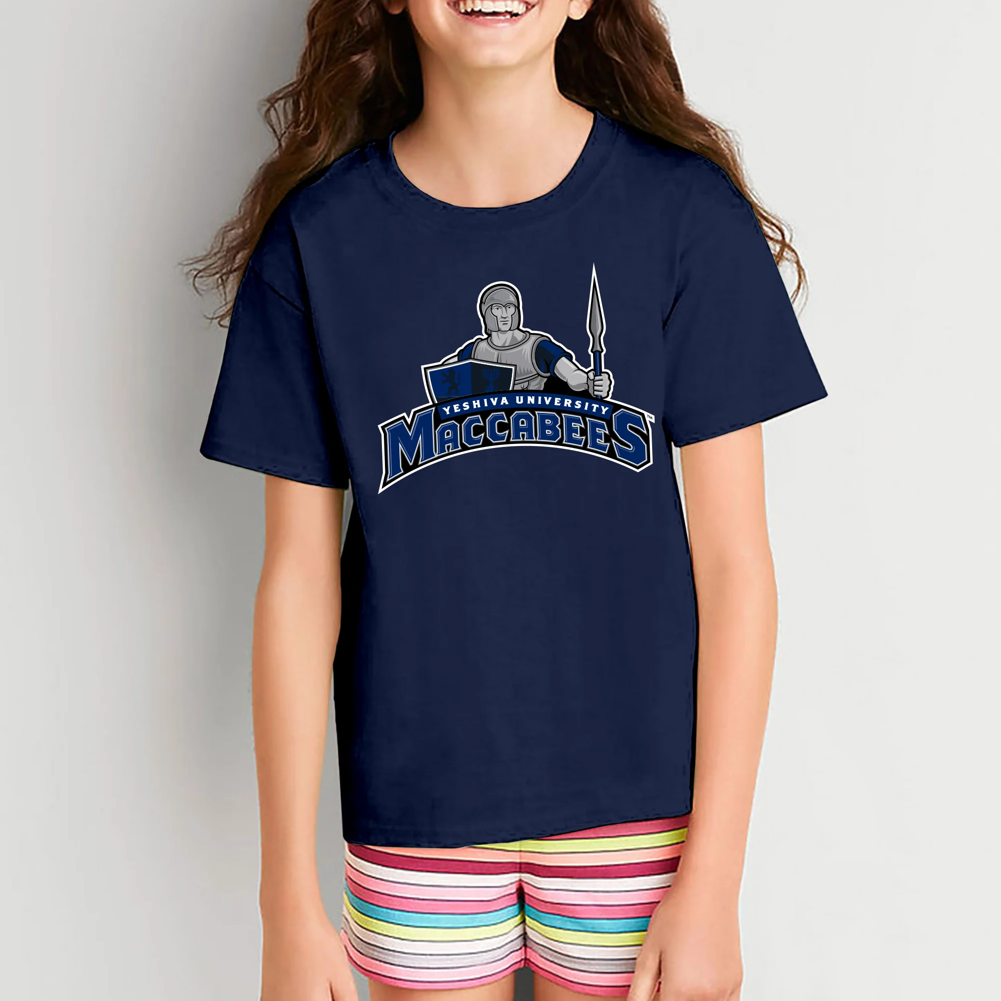 Yeshiva University Arch Logo Youth T-Shirt - Navy - Image 4