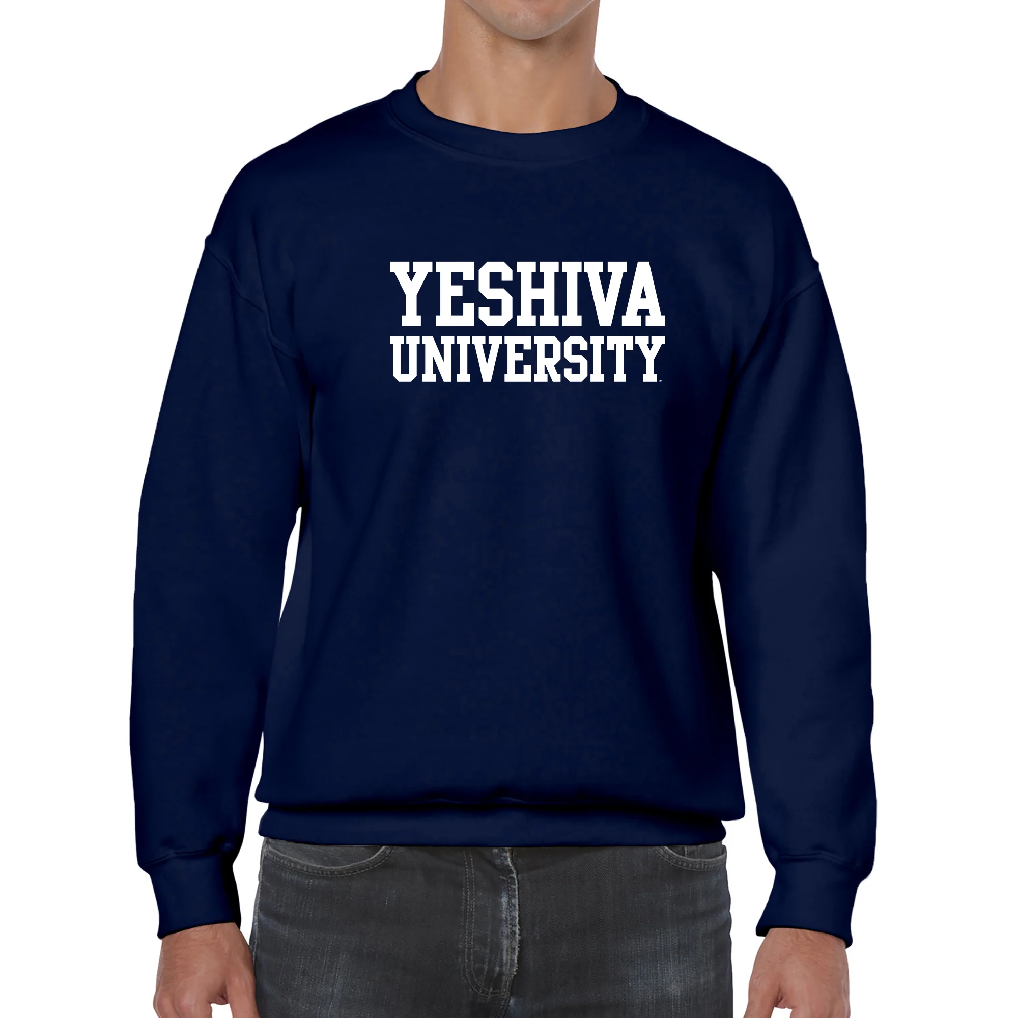 Yeshiva University Basic Block Crewneck - Navy - Image 3