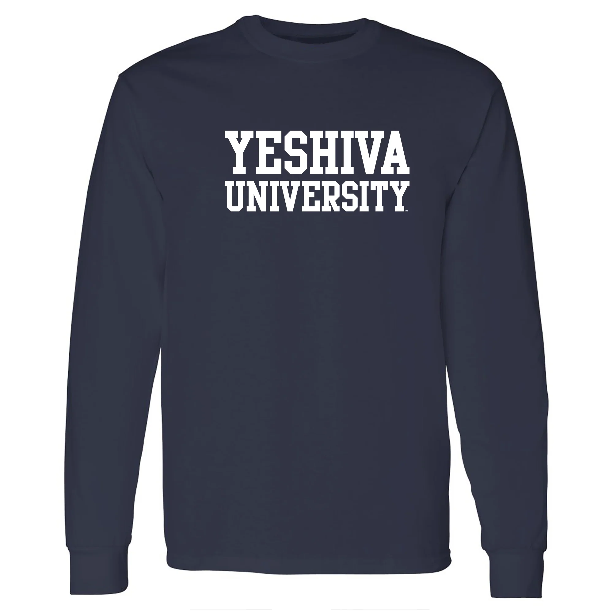 Yeshiva University Basic Block Long Sleeve - Navy