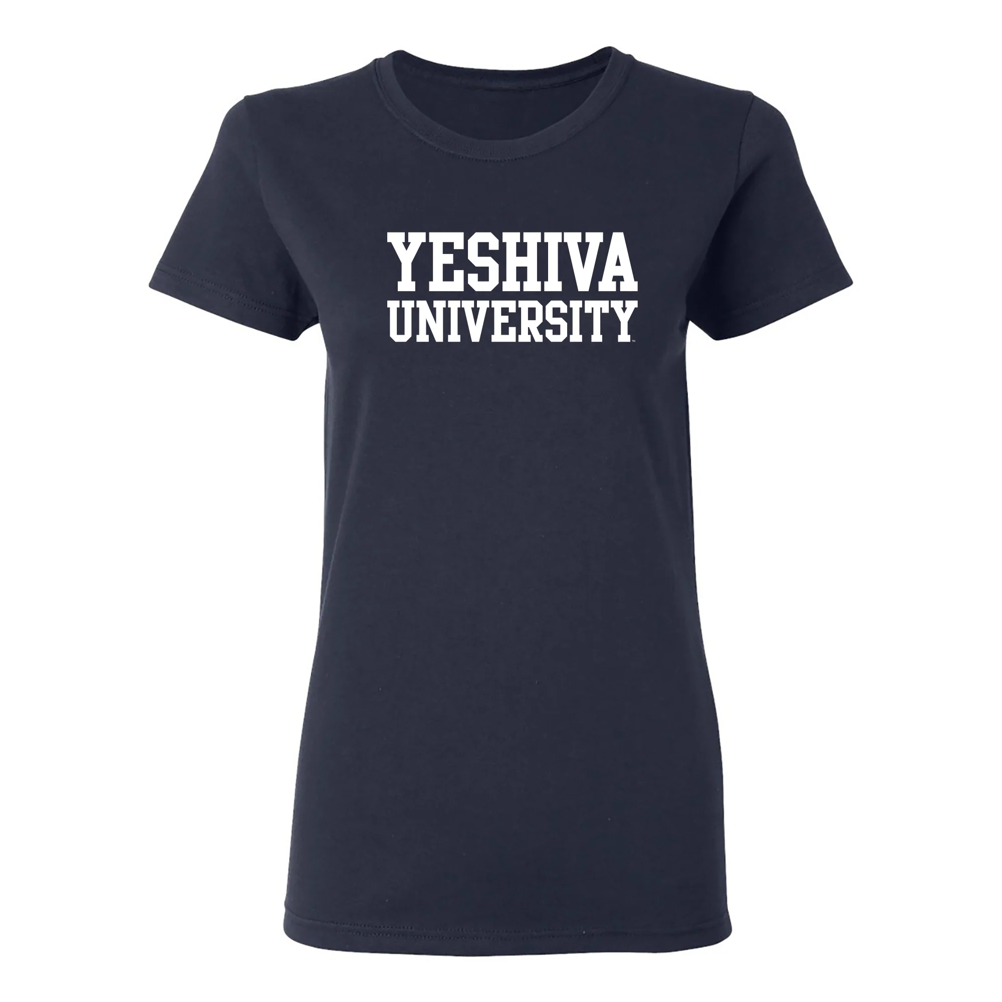 Yeshiva University Basic Block Womens T-Shirt - Navy