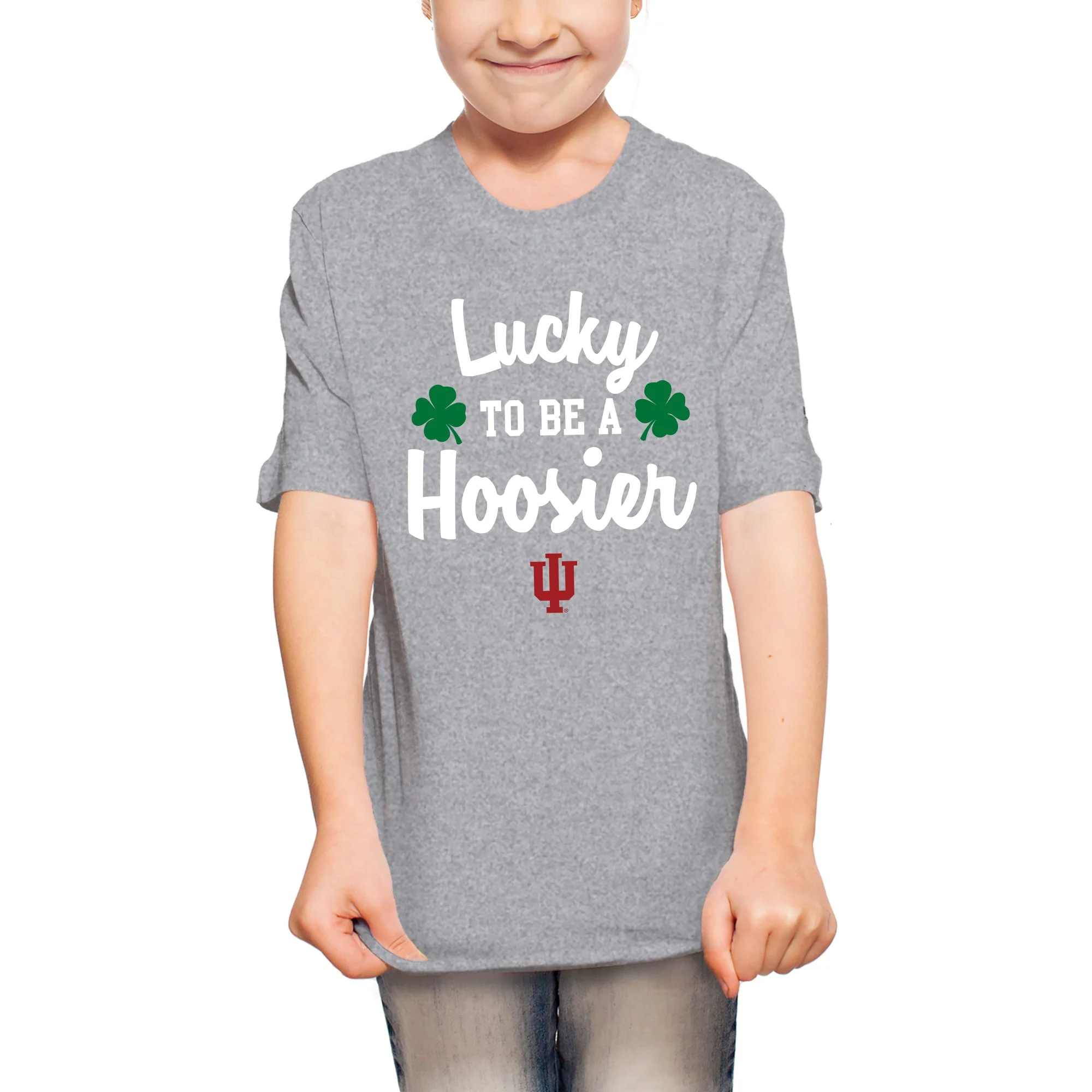 Indiana Hoosiers Lucky to be a Hoosier Youth T Shirt - Sport Grey - Image 4